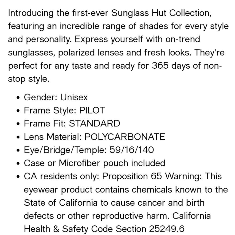 Unisex Pilot Style Sunglasses View 6